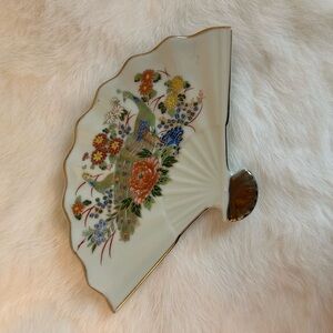 Vintage White Oriental Decorative Fan Plate